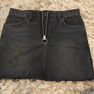 Zip Up Jean Skirt
